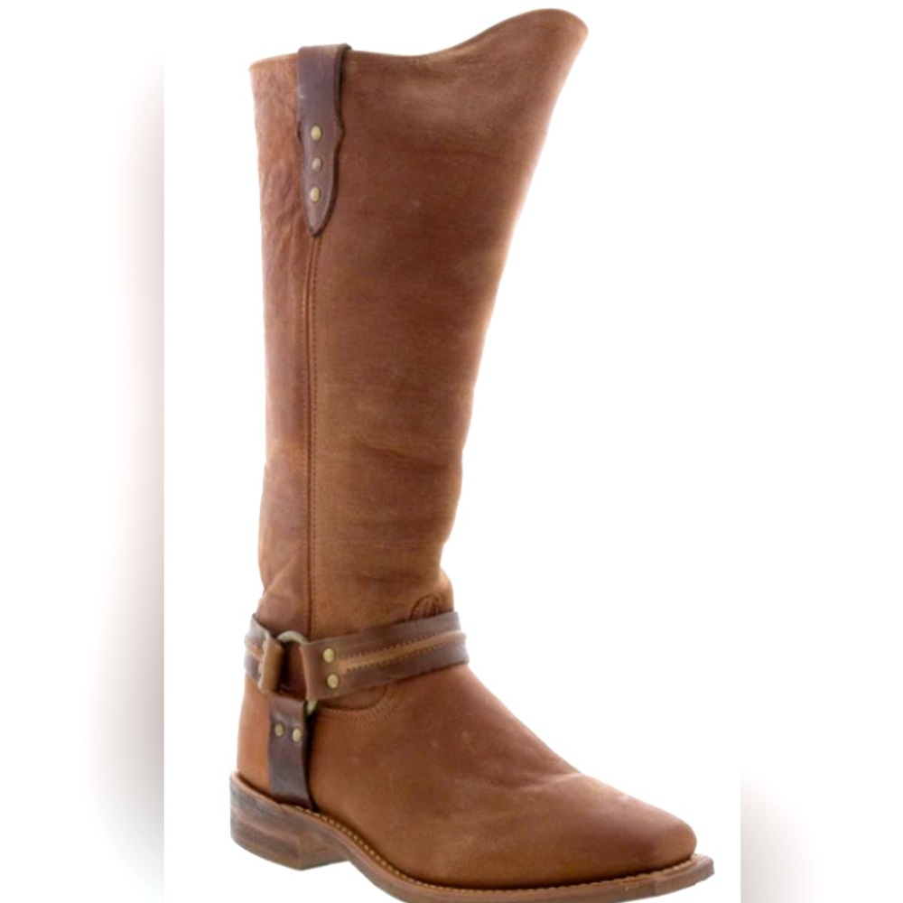 Abilene Boots 9195 Brown Leather Slip On Cowboy Western Boots - Size 6.5 M